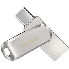 SanDisk Ultra Dual Drive Luxe 256GB USB 3.1 Gen 1 / USB-C USB stick Sølv